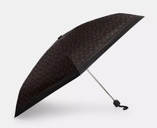 Coach Walnut Black Uv Protection Signature Print Mini Umbrella CZ197 - New