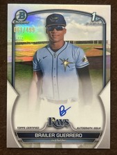 2023 Bowman Chrome Brailer Guerrero Auto 1st Prospect Refractor #/499 Rays