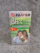 Sealed 3 Pack Fujifilm High Quality 8 Hour VHS T-160 Blank Video Cassette