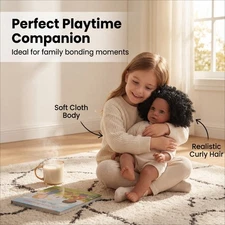 26 Inch Lifelike Reborn Baby Dolls Soft Cloth Body Black Skin Toddler Great Gift