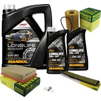 MANN-FILTER Inspektionspaket Mannol 7L Longlife 5W-30 FüR Bmw 3Er Cabriolet 320