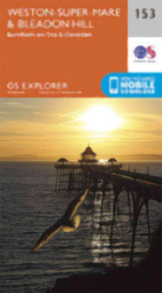 Weston Super Mare and Bleadon Hill 153 Explorer Map Ordnance Survey With Digital
