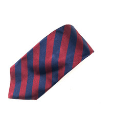 Vintage Brooks Brothers "346" Short Pure Silk Repp Tie Navy Red Striped 52" USA