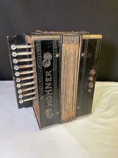 Antique Hohner Concertina Squeezebox 10 Button Grand Prix Model - Makes Sound 