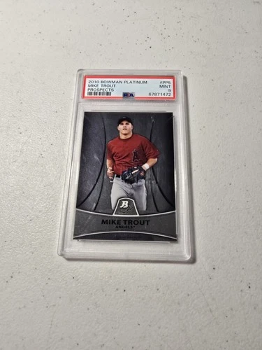 MIKE TROUT 2010 Bowman Platinum Prospects Rookie RC Card #PP5 Graded PSA 9 MINT!
