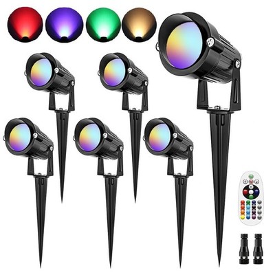 6W RGB Landscape Lighting Low Voltage,16 Color Changing Landscape Lights,12V~...