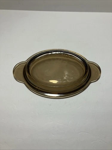 Pyrex P-14-C Corning Ware Visions Amber Oval Replacement Lid For V-14-C Grab It