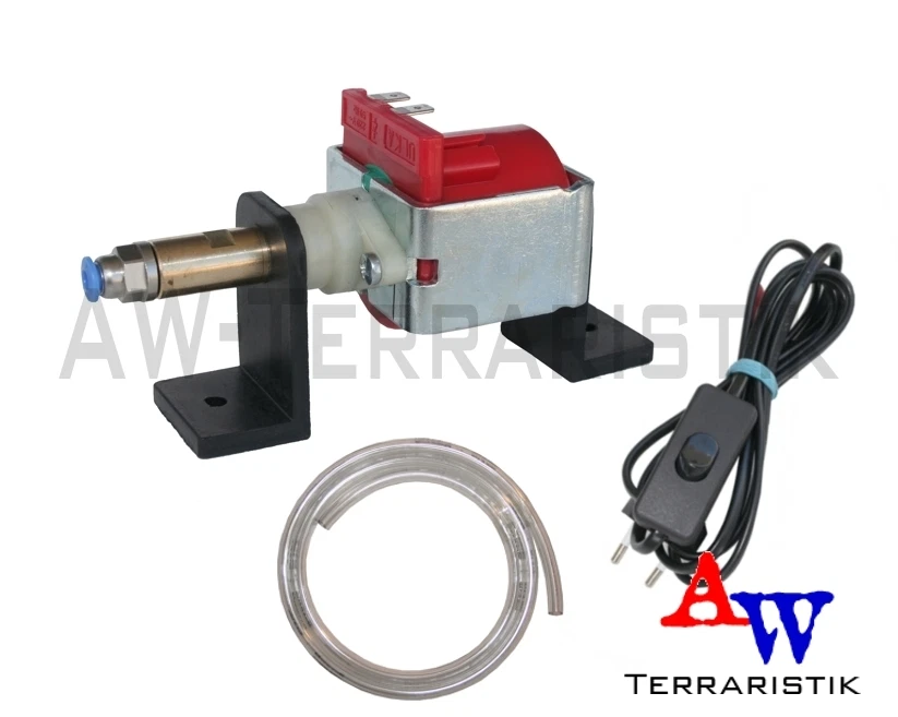 AW-TERRARISTIK Druckpumpe für Beregnungsanlage Terrarium - Set mit Ständer - Anschluss Ø 4 o. 6