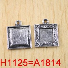 15pcs Tibetan silver rim picture frame charms 10x10mm h1125