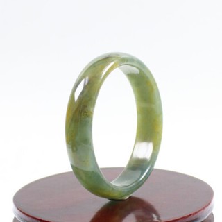 60mm Chinese Certified 100% Natural Green Brown Xiu Jade Bracelet Bangle j6636