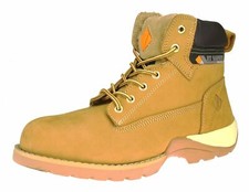 Image of Honey Safety Toecap Lace Up Leather Ladies Mens Boots UK 4 EU 38 