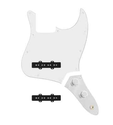 920D Jazz Bass White Drive HOT Loaded Pickguard w/Concentric Knob Control Plate 