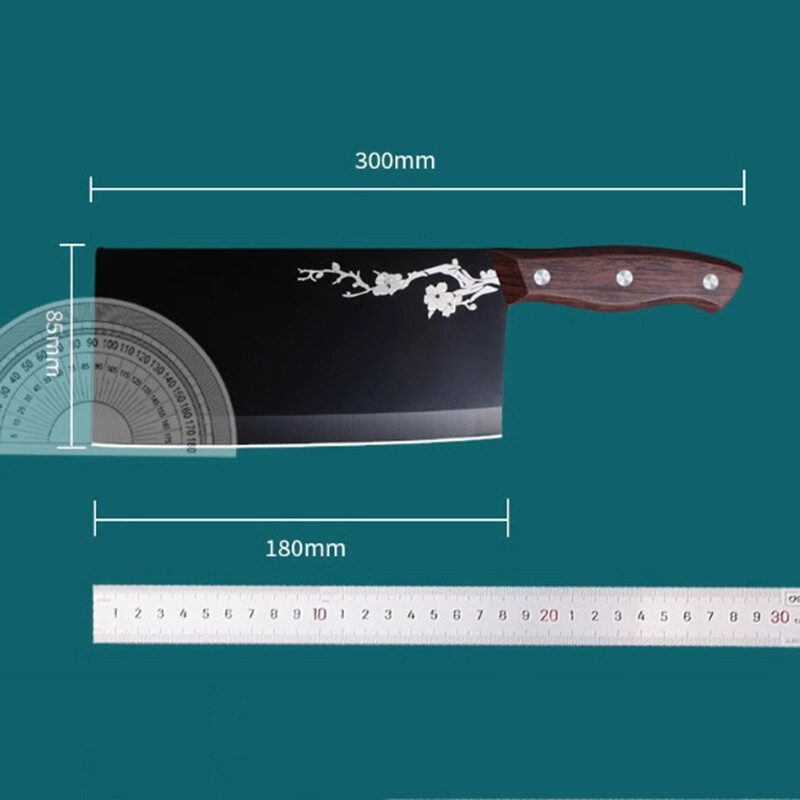 7'' Cleaver Knife Heavy Duty Meat Ergonomic Handle Effortless Meat Bone Cutting