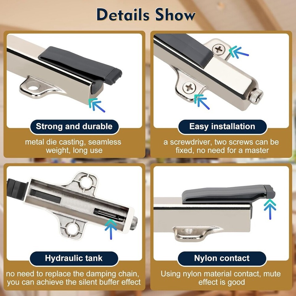 10Pack Soft Close Damper for Doors/Wardrobe Doors