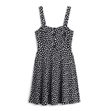 Nine Britton Renie Dress Size Small Soft Brushed Knit Skater Black Spotted Polka