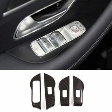 For Benz GLE 450 GLS 20-2024 Carbon Fiber ABS Inner Window Lock Lift Panel Frame