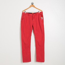 NEW SUPERDRY UK JAPAN VINTAGE RED WASHED ROOKIE CHINO CITY FASHION PANTS L XL