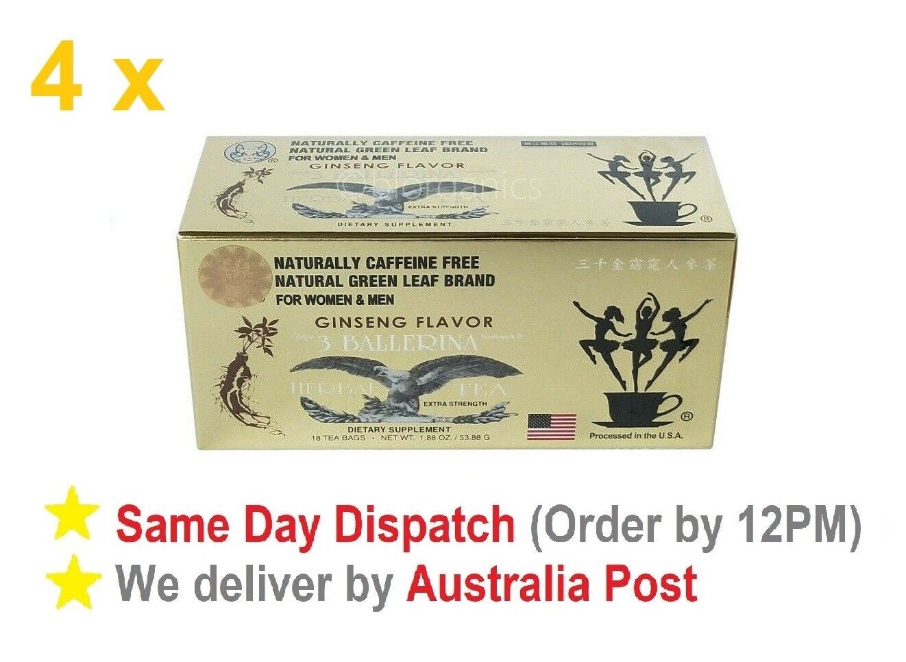 4 x 3 Ballerina Herbal Tea EXTRA STRENGTH 18 Teabags GINSENG Flavour eBay