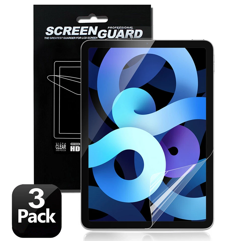 3pcs Clear LCD Screen Protector PET Guard For iPad Air 4/5 10.9'' Air 13'' iPad9 - Image 3 of 4