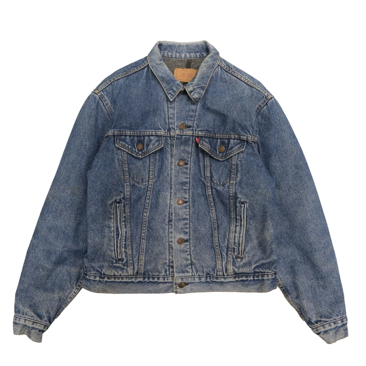 Vintage Levi Strauss Co Denim Trucker Jacket Size 46L Blanket