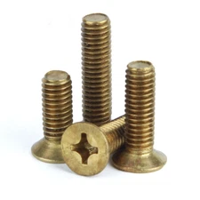 5mm / M5 Solid Brass Phillips Flat Countersunk Head Machine Screws
