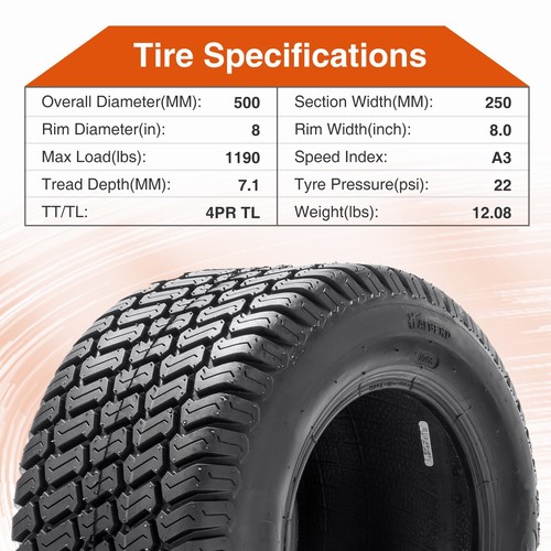 DOS neumáticos para cortacésped 20x10,00-8 4 capas 20x10,8 neumáticos de repuesto para tractor de jardín - Imagen 2 de 10