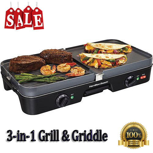 electric smokeless grill and griddle