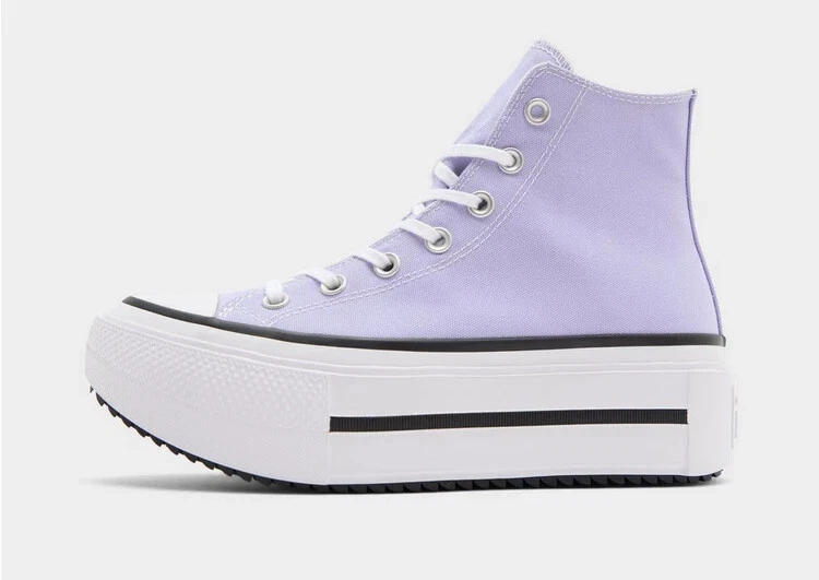 Converse Lift High Double Stack Donna In Violet Heat Egret E Black