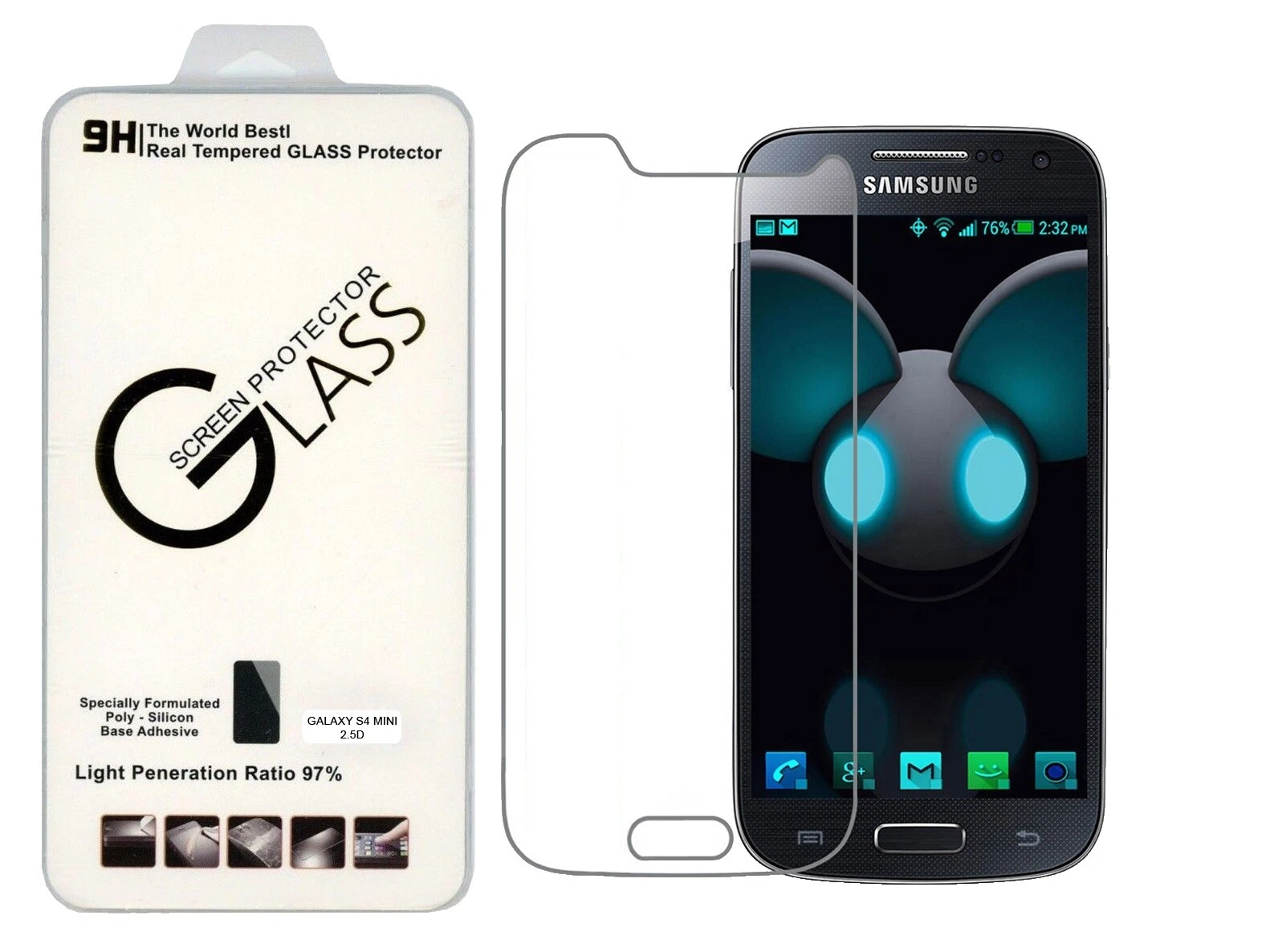 Protectores de pantalla de vidrio templado para Samsung Galaxy S4 Mini