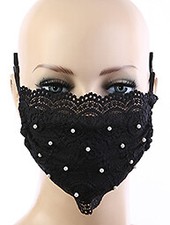 Black Lace Cotton Reusable Face Mask