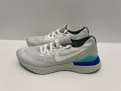 Nike Epic React Flyknit 2 BQ8927-105 White Aqua Running Shoes Women's Size 5.5