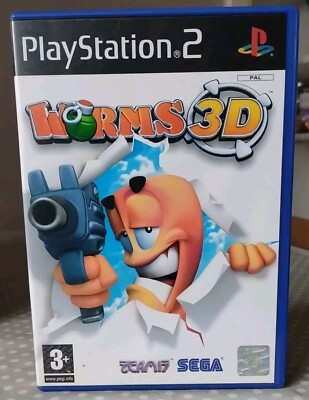 Worms 3D, PlayStation 2, Disc + Handbuch + Hülle, PS2, sehr sammelwürdig!