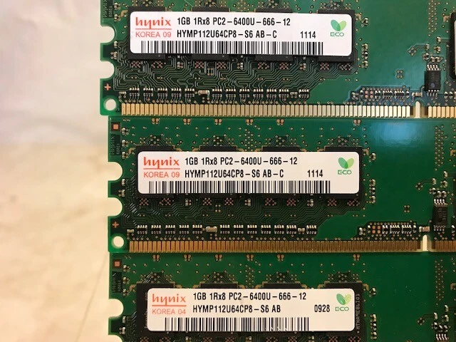 HYMP112U64CP8-S6 Hynix 3GB (3x1GB) PC2-6400U Desktop Memory 404574-888 - Image 2 of 3