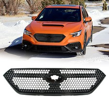 Front Bumper Grille Grill For 2022-2023 Subaru Wrx Sti Sport Full Gloss Black