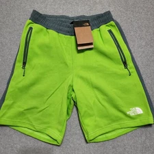 New The North Face Tech Sweat Shorts Safety Green Gray Men Sz Small 8" $65 MSRP