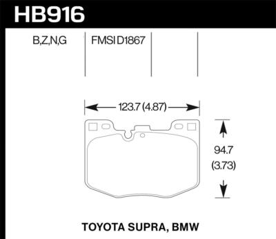 Hawk Performance HB916N.740-AR HP Plus Disc Brake Pad