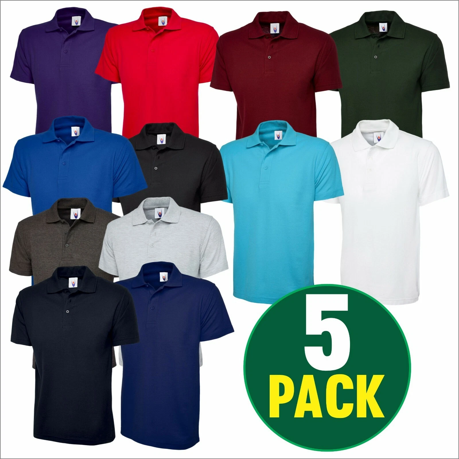 5 PACK Uneek Unisex Active Poloshirt Polycotton Casual Staff Workwear Polo Shirt
Opens in a new wind