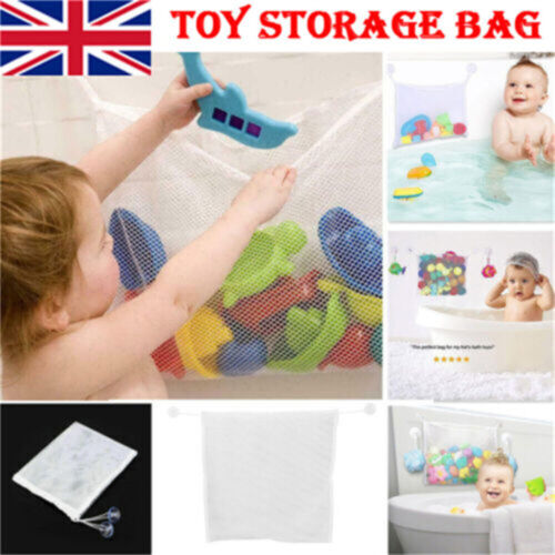 Kids Baby Time Bath Toy Tidy Storage Suction Cup Bag Mesh Organiser Net Bathroom - Picture 1 of 13