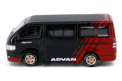 京商 1/64 TOYOTA HIACE ADVAN Tiny JP02 Toyota Hiace VanADVAN Diecast 1:64 Scale Model Car in