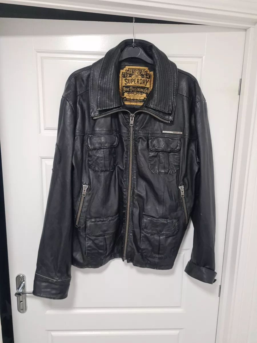 Superdry mens leather jacket online