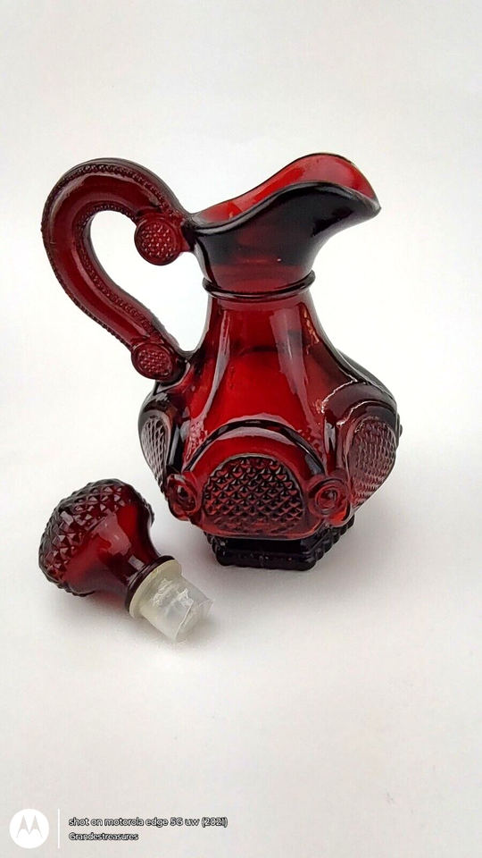 Avon Royal Ruby Red 1876 Cape Cod Cruet Bottle 5 3/4" Tall With Stopper ...