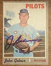 1970 O-Pee-Chee #22 JOHN GELNAR AUTOGRAPHED Signed AUTO Card - SEATTLE PILOTS