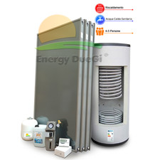Kit solare termico produzione ACS e riscaldamento, 4-5 persone bollitore 400L
