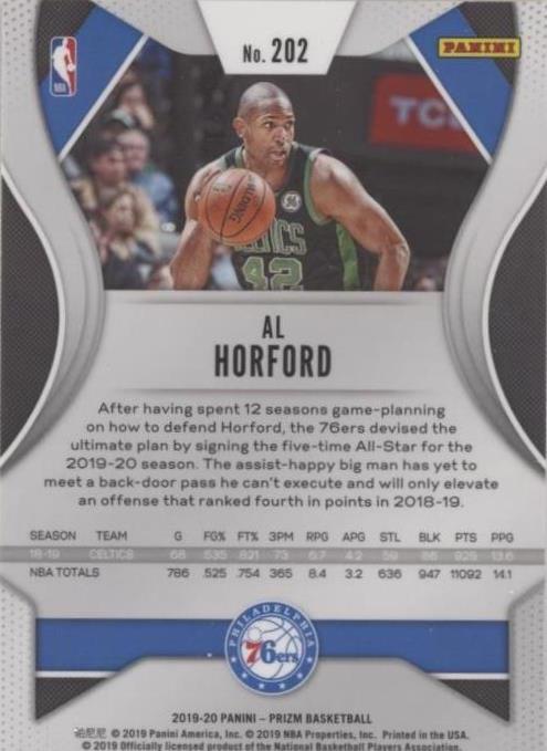 2020PANINICONTENDERSアルフォーフォード1/1シリアル 2020 - 2021 Panini Mosaic GENESIS Prizm #191 Al Horford SSP Rare