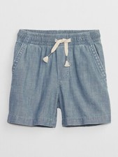 NEW 30 GAP Kids Boys Blue Chambray Woven Easy Pull-On Shorts Size 5 YRS
