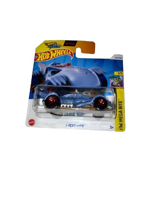 T-Rextroyer #114 Blue Mega Bite 5/5 2024 Hot Wheels Case J -SHORT CARD
