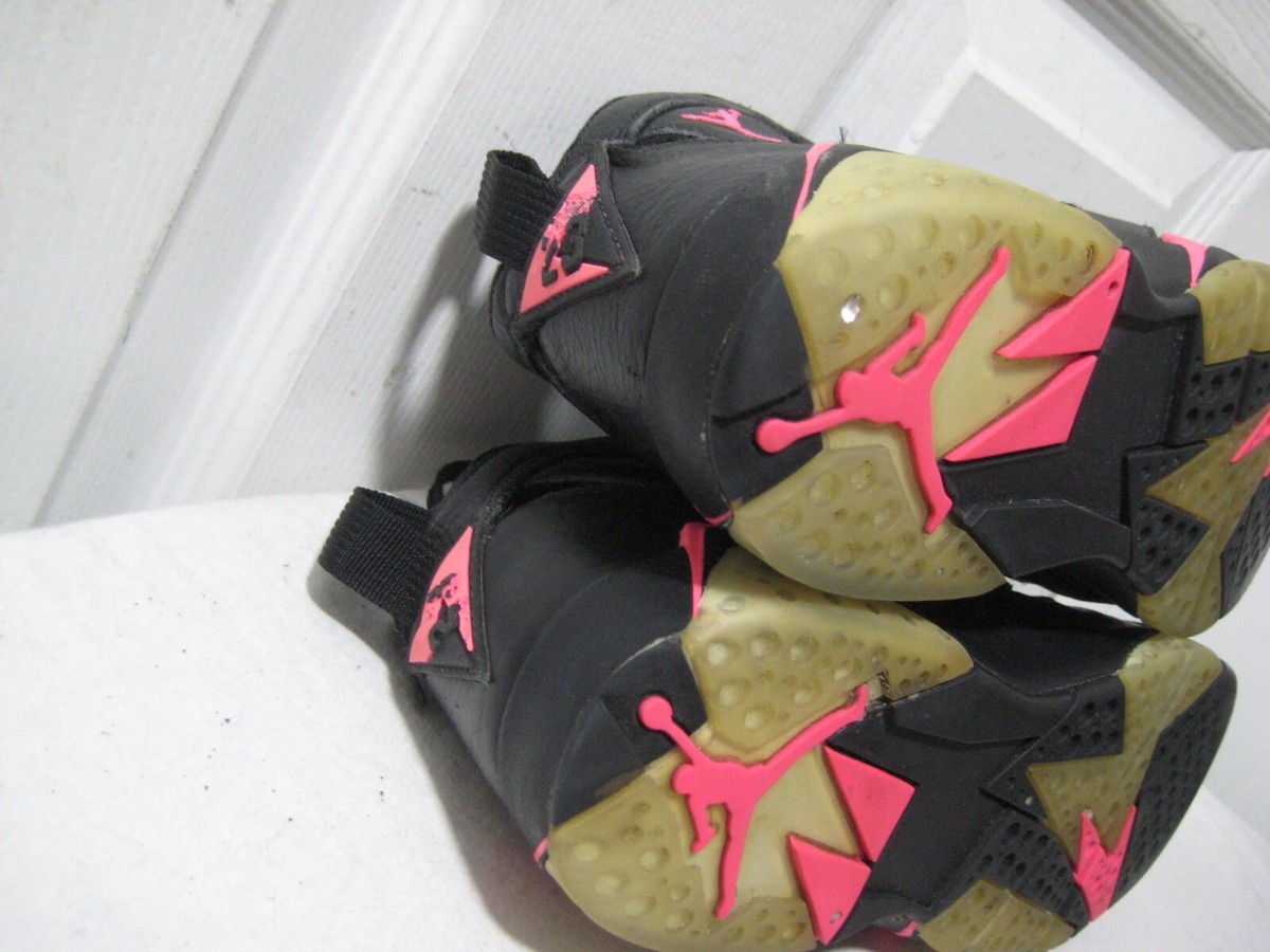 Air Jordan 7 Retro Black & Hyper Pink Unisex Kids Shoes 4.5