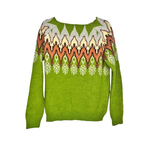Studio Park X Jane Treacy Fair Isle Turtleneck Sweater Pink Medium