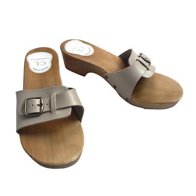 Clogsland Polish Leather Wooden Sandal Clog Open Toe Strappy Boho  Cottagecore 40