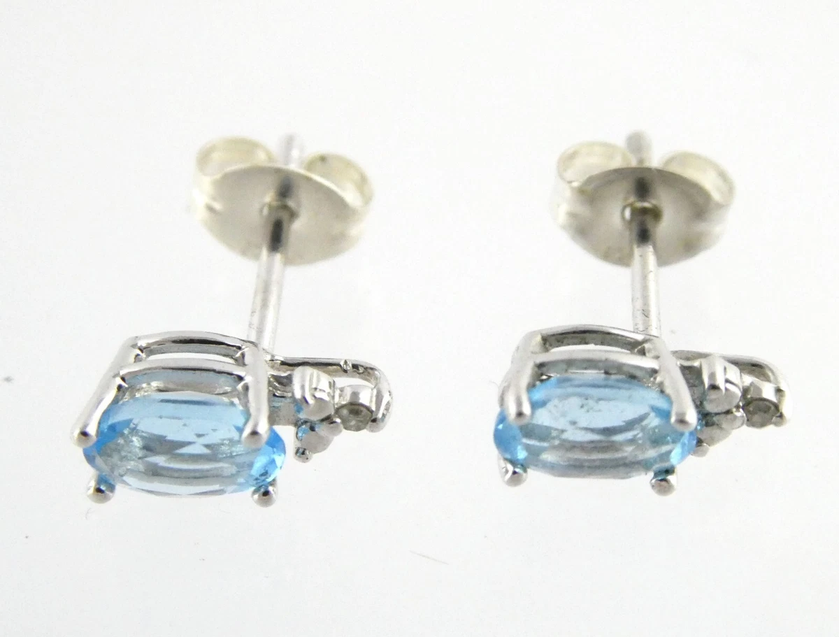 Diamond accent stud store earrings in sterling silver